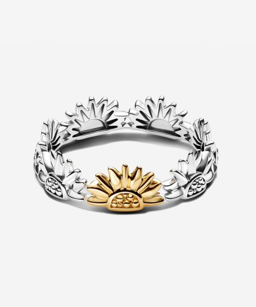 PANDORA(パンドラ)の「サンフラワー ツートーン バンド リング(リング・レディース・シルバー×ゴールド・60/58/52/50/48/54/56)」の2枚目の写真