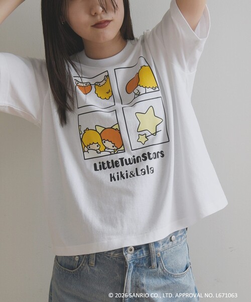 SHIPS any(シップス エニィ)の「LITTLE TWIN STARS × SHIPS any: リトルツインスターズ プリント TEE(Tシャツ/カットソー・レディース・ホワイト系1/ライトグレー/ホワイト系2・ONE SIZE)」の2枚目の写真