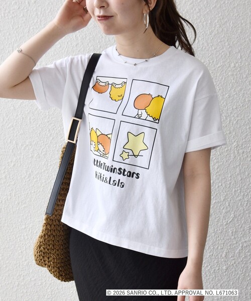 SHIPS any(シップス エニィ)の「LITTLE TWIN STARS × SHIPS any: リトルツインスターズ プリント TEE(Tシャツ/カットソー・レディース・ホワイト系1/ライトグレー/ホワイト系2・ONE SIZE)」の6枚目の写真