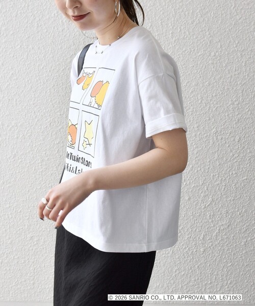 SHIPS any(シップス エニィ)の「LITTLE TWIN STARS × SHIPS any: リトルツインスターズ プリント TEE(Tシャツ/カットソー・レディース・ホワイト系1/ライトグレー/ホワイト系2・ONE SIZE)」の8枚目の写真