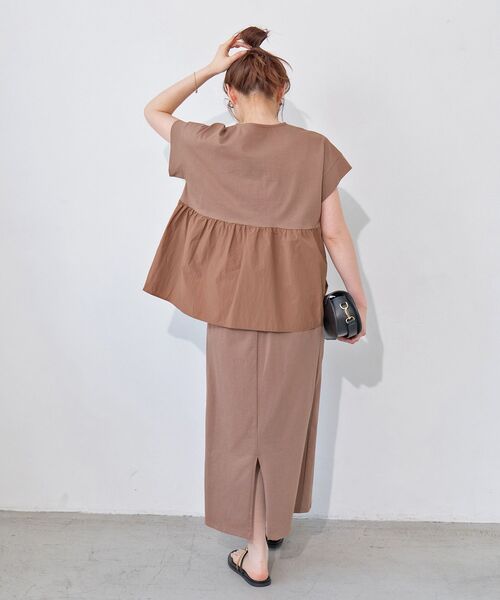 le.coeur blanc(ルクールブラン)の「MVS天竺プルオーバー×スカートセット(ワンピース・レディース・モカ/ブラック・38)」の6枚目の写真