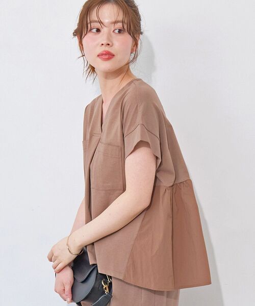 le.coeur blanc(ルクールブラン)の「MVS天竺プルオーバー×スカートセット(ワンピース・レディース・モカ/ブラック・38)」の9枚目の写真