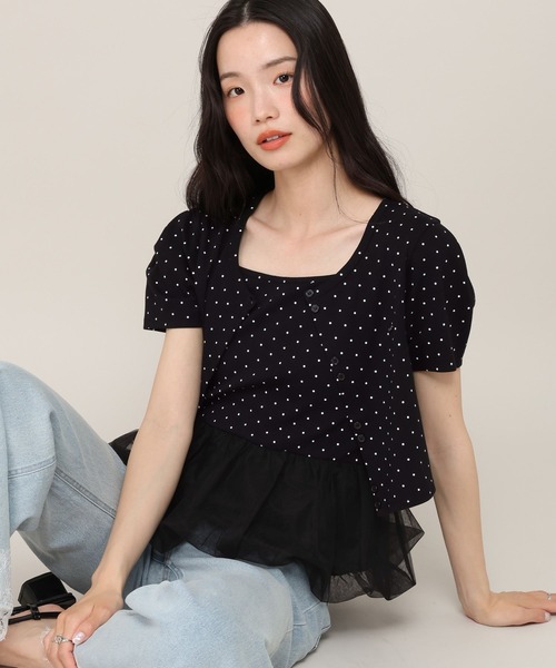 Heather（ヘザー）の「バルーンヘムドットカーディガン2P　880345（アンサンブル・レディース・ホワイト系その他/ブラック系その他・FREE）」の2枚目の写真