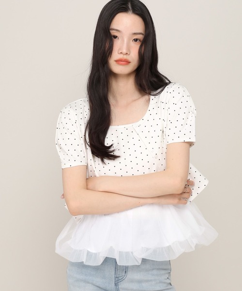 Heather（ヘザー）の「バルーンヘムドットカーディガン2P　880345（アンサンブル・レディース・ホワイト系その他/ブラック系その他・FREE）」の3枚目の写真