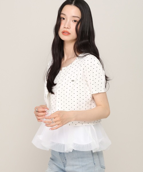 Heather（ヘザー）の「バルーンヘムドットカーディガン2P　880345（アンサンブル・レディース・ホワイト系その他/ブラック系その他・FREE）」の4枚目の写真