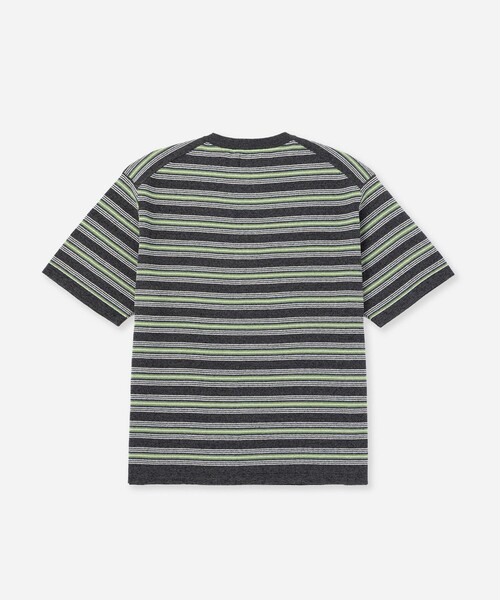 Saturdays NYC（サタデーズ ニューヨークシティ ）の「Pacho Stripe Knit Top（Tシャツ/カットソー・メンズ・ブラック系その他/パープル・L/M/S）」の7枚目の写真