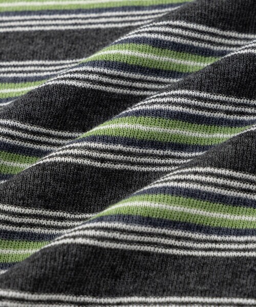 Saturdays NYC（サタデーズ ニューヨークシティ ）の「Pacho Stripe Knit Top（Tシャツ/カットソー・メンズ・ブラック系その他/パープル・L/M/S）」の4枚目の写真