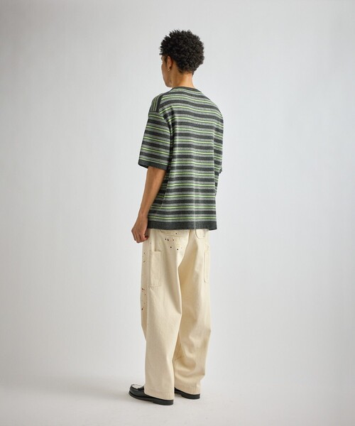 Saturdays NYC（サタデーズ ニューヨークシティ ）の「Pacho Stripe Knit Top（Tシャツ/カットソー・メンズ・ブラック系その他/パープル・L/M/S）」の20枚目の写真