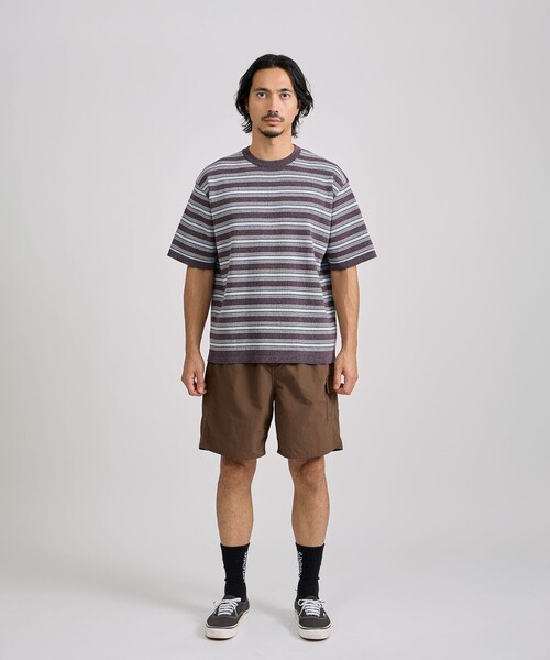 Saturdays NYC（サタデーズ ニューヨークシティ ）の「Pacho Stripe Knit Top（Tシャツ/カットソー・メンズ・ブラック系その他/パープル・L/M/S）」の18枚目の写真