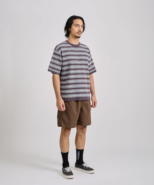 Saturdays NYC（サタデーズ ニューヨークシティ ）の「Pacho Stripe Knit Top（Tシャツ/カットソー・メンズ・ブラック系その他/パープル・L/M/S）」の17枚目の写真