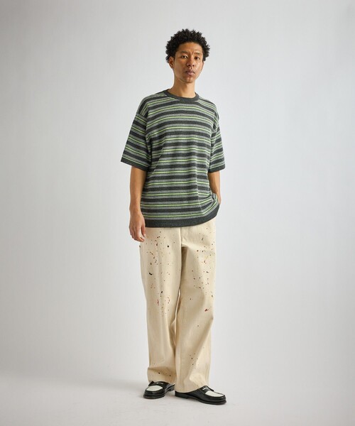 Saturdays NYC（サタデーズ ニューヨークシティ ）の「Pacho Stripe Knit Top（Tシャツ/カットソー・メンズ・ブラック系その他/パープル・L/M/S）」の13枚目の写真