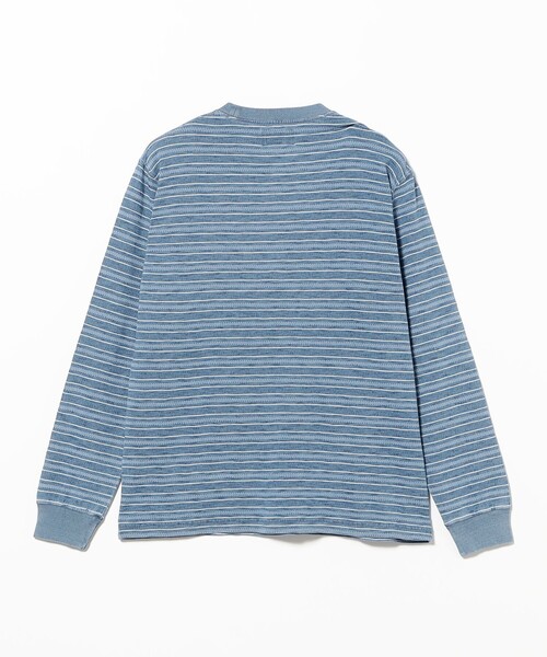 BEAMS PLUS(ビームスプラス)の「Pocket Tee Indigo Stripe(Tシャツ/カットソー・メンズ・ネイビー/サックスブルー・MEDIUM/X-LARGE/SMALL/LARGE)」の9枚目の写真
