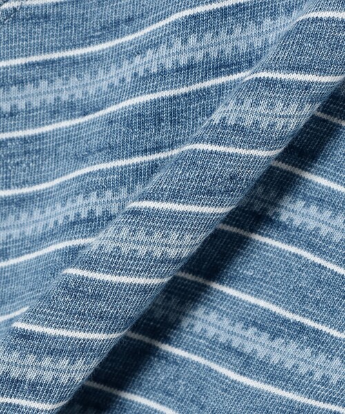 BEAMS PLUS(ビームスプラス)の「Pocket Tee Indigo Stripe(Tシャツ/カットソー・メンズ・ネイビー/サックスブルー・MEDIUM/X-LARGE/SMALL/LARGE)」の11枚目の写真
