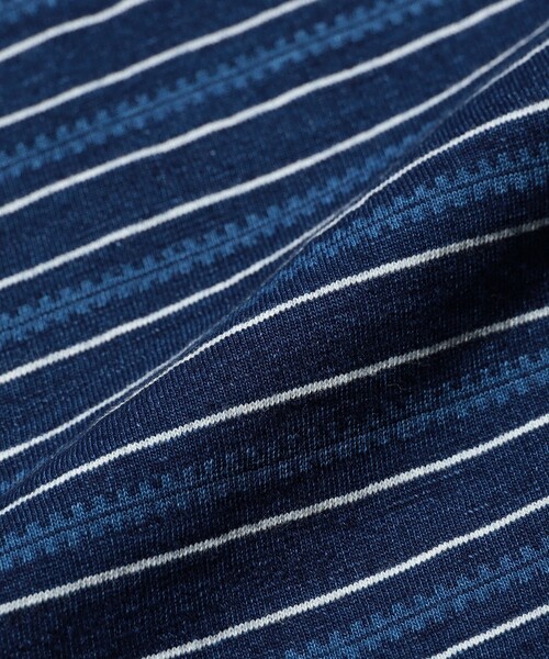 BEAMS PLUS(ビームスプラス)の「Pocket Tee Indigo Stripe(Tシャツ/カットソー・メンズ・ネイビー/サックスブルー・MEDIUM/X-LARGE/SMALL/LARGE)」の16枚目の写真