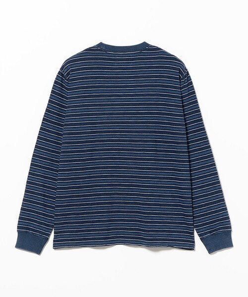 BEAMS PLUS(ビームスプラス)の「Pocket Tee Indigo Stripe(Tシャツ/カットソー・メンズ・ネイビー/サックスブルー・MEDIUM/X-LARGE/SMALL/LARGE)」の19枚目の写真
