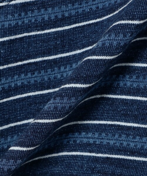 BEAMS PLUS(ビームスプラス)の「Pocket Tee Indigo Stripe(Tシャツ/カットソー・メンズ・ネイビー/サックスブルー・MEDIUM/X-LARGE/SMALL/LARGE)」の20枚目の写真