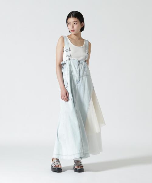 AULA AILA(アウラアイラ)の「AULA AILA/アウラアイラ/2WAY 3FABRIC JUMPER SKIRT(ジャンパースカート・レディース・ブラック/ブルー・0/1)」の11枚目の写真