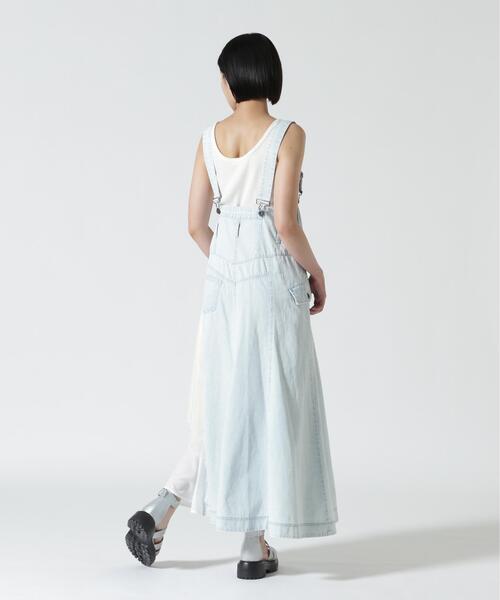 AULA AILA(アウラアイラ)の「AULA AILA/アウラアイラ/2WAY 3FABRIC JUMPER SKIRT(ジャンパースカート・レディース・ブラック/ブルー・0/1)」の12枚目の写真