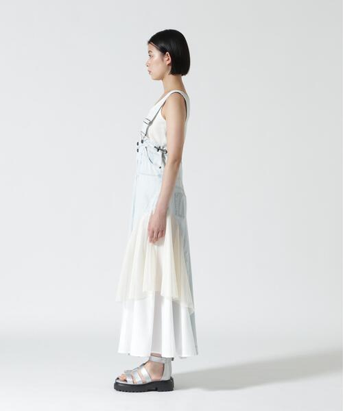 AULA AILA(アウラアイラ)の「AULA AILA/アウラアイラ/2WAY 3FABRIC JUMPER SKIRT(ジャンパースカート・レディース・ブラック/ブルー・0/1)」の14枚目の写真