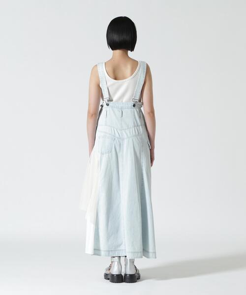AULA AILA(アウラアイラ)の「AULA AILA/アウラアイラ/2WAY 3FABRIC JUMPER SKIRT(ジャンパースカート・レディース・ブラック/ブルー・0/1)」の15枚目の写真