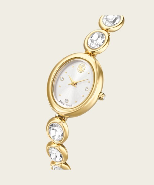 SWAROVSKI(スワロフスキー)の「【公式】【スワロフスキー】Imber oval ウォッチ, スイス製, メタルブレスレット, ゴールド系, ゴールドトーン仕上げ(デジタル腕時計・レディース・ゴールド系・ONE SIZE)」の5枚目の写真