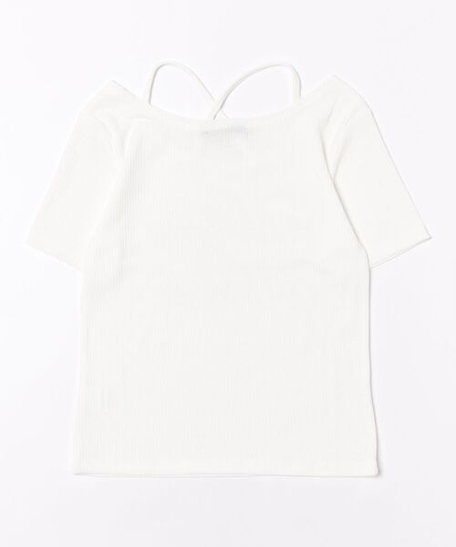 GORGE(ゴージ)の「《ラインストーンロゴ》クロスストラップリブカットソー/Y2K/春夏秋/全3色(Tシャツ/カットソー・レディース・チャコール/ブラック/オフホワイト・F)」の21枚目の写真