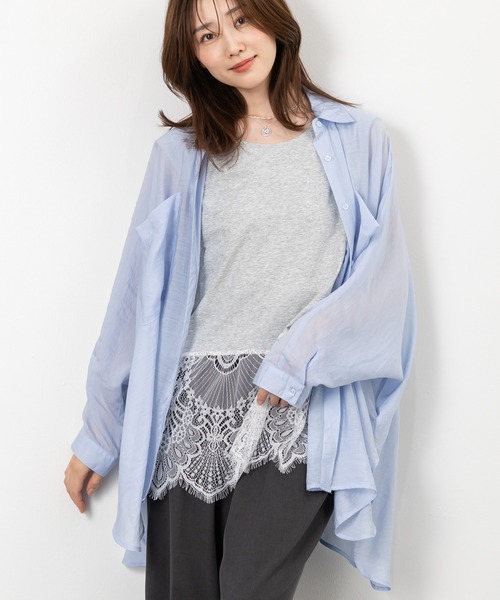 MAISONCOMFY (メゾンコンフィ)の「【シアードルマンシャツ】冷房対策や日焼け対策にもなる涼しげアイテム(シャツ/ブラウス・レディース・ピンク/ライトベージュ/ホワイト/サックスブルー/イエロー/ブラック・FREE)」の4枚目の写真