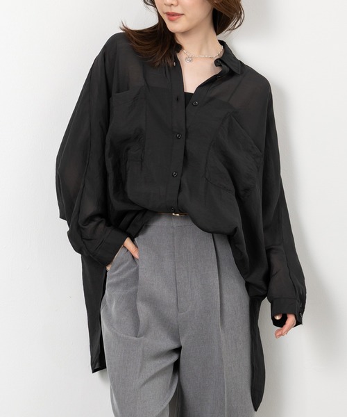 MAISONCOMFY (メゾンコンフィ)の「【シアードルマンシャツ】冷房対策や日焼け対策にもなる涼しげアイテム(シャツ/ブラウス・レディース・ピンク/ライトベージュ/ホワイト/サックスブルー/イエロー/ブラック・FREE)」の2枚目の写真