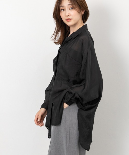 MAISONCOMFY (メゾンコンフィ)の「【シアードルマンシャツ】冷房対策や日焼け対策にもなる涼しげアイテム(シャツ/ブラウス・レディース・ピンク/ライトベージュ/ホワイト/サックスブルー/イエロー/ブラック・FREE)」の16枚目の写真