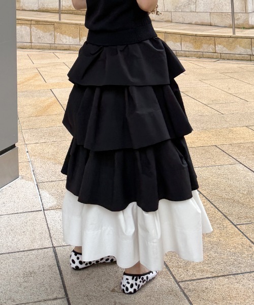 JENNE(ジェンヌ)の「ミニ・ロング・ポンチョ・マルチウェイスカート(防シワ生地)(スカート・レディース・ホワイト/ブラック・SMALL/LARGE/MEDIUM)」の13枚目の写真