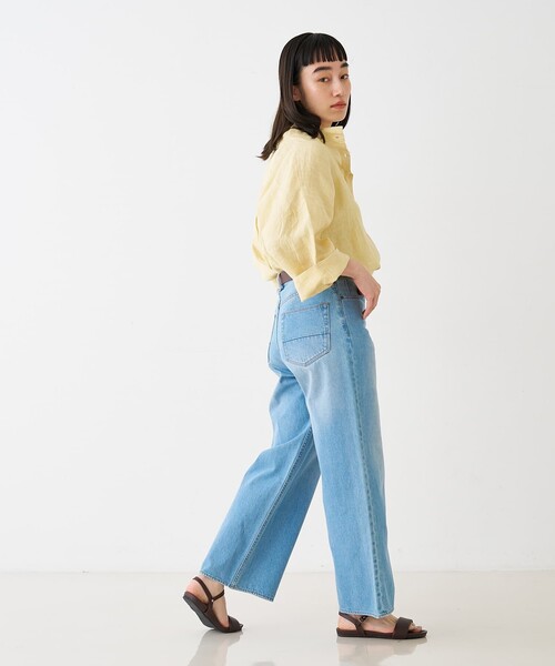 collex(コレックス)の「ワイドスリーブリネンオーバーシャツ(シャツ/ブラウス・レディース・グレイッシュベージュ/ローズ/ライム・フリー)」の7枚目の写真