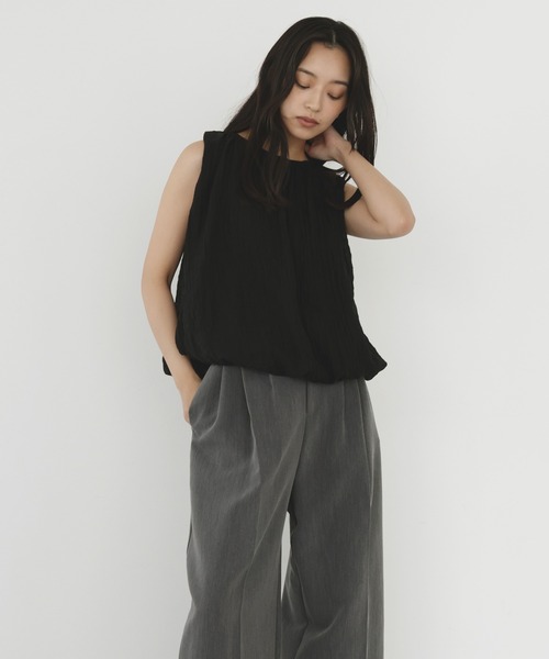  hellam（へラム）の「シアーワッシャーバルーントップス（シャツ/ブラウス・レディース・オフホワイト/ブラック/ブラウン・FREE）」の17枚目の写真