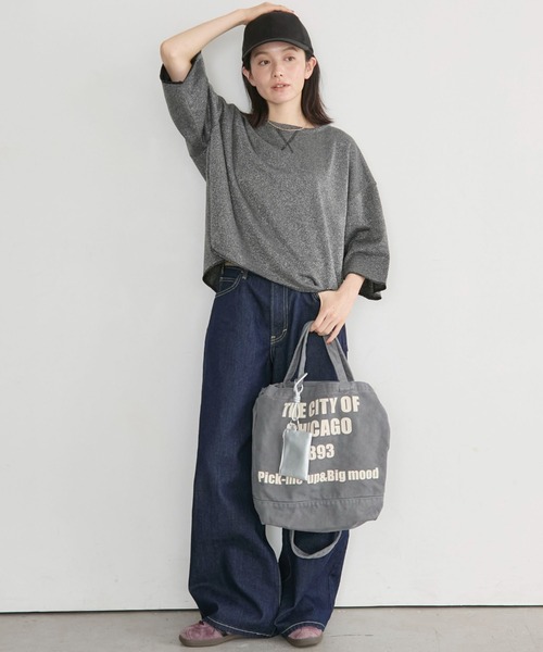 Doux archives(ドゥアルシーヴ)の「ラメ裏毛ショートスリーブPO(Tシャツ/カットソー・レディース・ブラック/アイボリー/グレイッシュベージュ・FREE)」の12枚目の写真