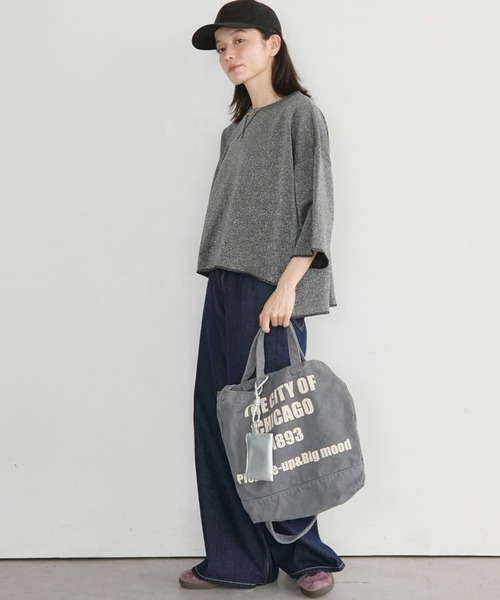 Doux archives(ドゥアルシーヴ)の「ラメ裏毛ショートスリーブPO(Tシャツ/カットソー・レディース・ブラック/アイボリー/グレイッシュベージュ・FREE)」の6枚目の写真