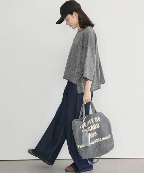 Doux archives(ドゥアルシーヴ)の「ラメ裏毛ショートスリーブPO(Tシャツ/カットソー・レディース・ブラック/アイボリー/グレイッシュベージュ・FREE)」の7枚目の写真