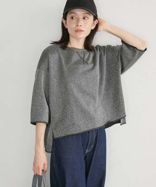 Doux archives(ドゥアルシーヴ)の「ラメ裏毛ショートスリーブPO(Tシャツ/カットソー・レディース・ブラック/アイボリー/グレイッシュベージュ・FREE)」の17枚目の写真