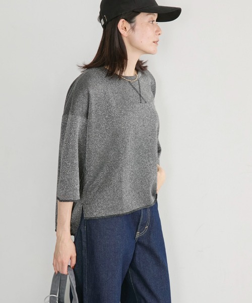 Doux archives(ドゥアルシーヴ)の「ラメ裏毛ショートスリーブPO(Tシャツ/カットソー・レディース・ブラック/アイボリー/グレイッシュベージュ・FREE)」の14枚目の写真
