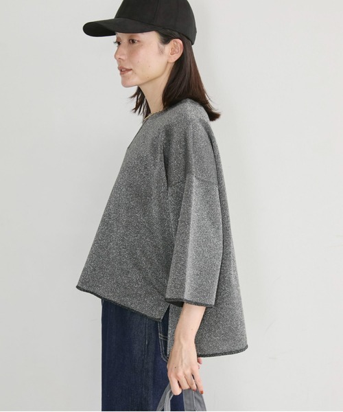 Doux archives(ドゥアルシーヴ)の「ラメ裏毛ショートスリーブPO(Tシャツ/カットソー・レディース・ブラック/アイボリー/グレイッシュベージュ・FREE)」の15枚目の写真