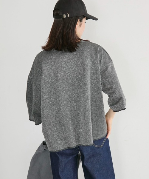 Doux archives(ドゥアルシーヴ)の「ラメ裏毛ショートスリーブPO(Tシャツ/カットソー・レディース・ブラック/アイボリー/グレイッシュベージュ・FREE)」の16枚目の写真