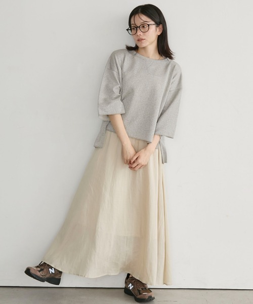 Doux archives(ドゥアルシーヴ)の「ラメ裏毛ショートスリーブPO(Tシャツ/カットソー・レディース・ブラック/アイボリー/グレイッシュベージュ・FREE)」の18枚目の写真