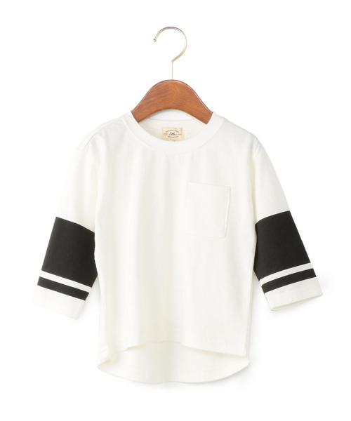 green label relaxing（グリーンレーベルリラクシング）の「【KIDS】ソデライン プルオーバー 7L◆（Tシャツ/カットソー・キッズ・オフホワイト/ネイビー・S/105/95/135/M/115/L/125）」の4枚目の写真