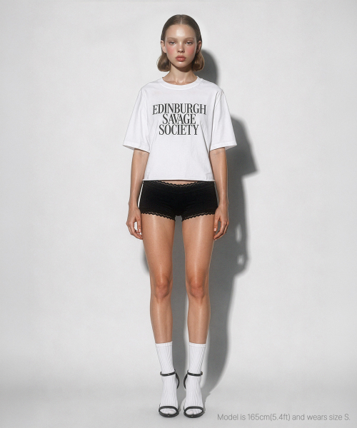 MILK ASH AND DOLLS(ミルク アッシュ アンド ドールズ)の「エディンバラ クロップショートスリーブ - ホワイト(Tシャツ/カットソー・レディース・ホワイト・SMALL/MEDIUM)」の5枚目の写真