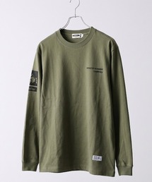 [キャンプフリー] CAMPFREE 長袖 Tシャツ 5.6oz ロンT ロゴプリント コットンTシャツ