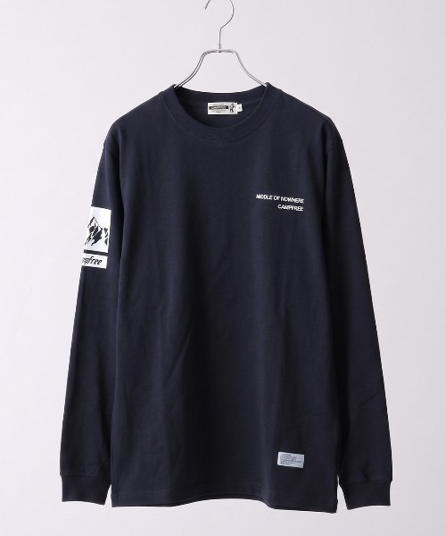 CAMPFREE（キャンプフリー）の「[キャンプフリー] CAMPFREE 長袖 Tシャツ 5.6oz ロンT ロゴプリント コットンTシャツ（Tシャツ/カットソー・メンズ・ホワイト系1/スミクロ/ダークグリーン/グレー系1/ライトオリーブ/ミックスグレー/ネイビー/サンドベージュ/グレー/スモーキーグリーン系1/ホワイト系2/ホワイト系3/アッシュ/ブラウン系その他/ブラック系1/キャメル/オリーブ系1/スモーキーグリーン系2・XL/L/XS/S/M/XXL）」の17枚目の写真