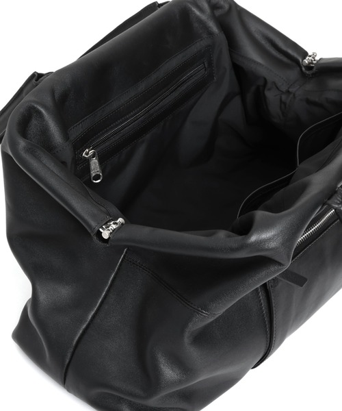YArKA（ヤーカ）の「【YArKA/ヤーカ】real leather long frame soft bag [LFW1] / 口金ボストンバッグ（トートバッグ・メンズ・ブラック・FREE）」の6枚目の写真