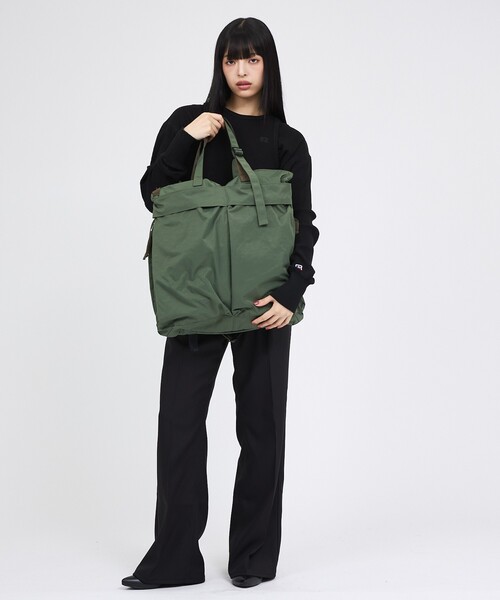 MIS(エムアイエス)の「【MIS / エムアイエス】ヘルメットバッグ / トートバッグ / ユニセックス(バックパック/リュック・メンズ・カーキ/ブラック・フリー)」の8枚目の写真