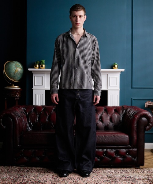 Regen Glanz(レーゲングランツ)の「urban multi-stripe relax shirt / アーバンマルチストライプリラックスシャツ(シャツ/ブラウス・メンズ・ブラウン系その他/グレー・LARGE/MEDIUM/SMALL)」の9枚目の写真