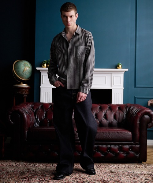 Regen Glanz(レーゲングランツ)の「urban multi-stripe relax shirt / アーバンマルチストライプリラックスシャツ(シャツ/ブラウス・メンズ・ブラウン系その他/グレー・LARGE/MEDIUM/SMALL)」の11枚目の写真