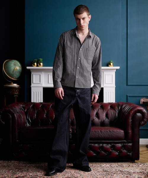Regen Glanz(レーゲングランツ)の「urban multi-stripe relax shirt / アーバンマルチストライプリラックスシャツ(シャツ/ブラウス・メンズ・ブラウン系その他/グレー・LARGE/MEDIUM/SMALL)」の14枚目の写真