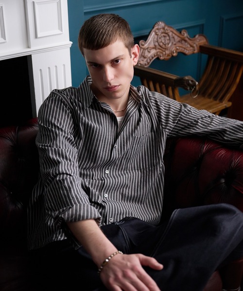Regen Glanz(レーゲングランツ)の「urban multi-stripe relax shirt / アーバンマルチストライプリラックスシャツ(シャツ/ブラウス・メンズ・ブラウン系その他/グレー・LARGE/MEDIUM/SMALL)」の16枚目の写真